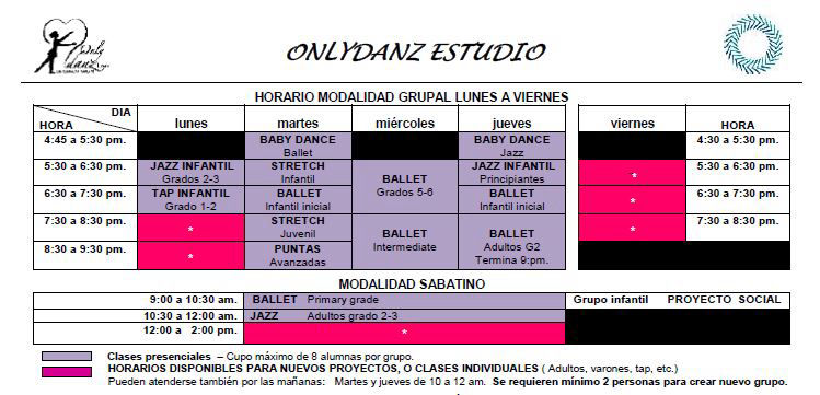Horarios 2025 - 2026